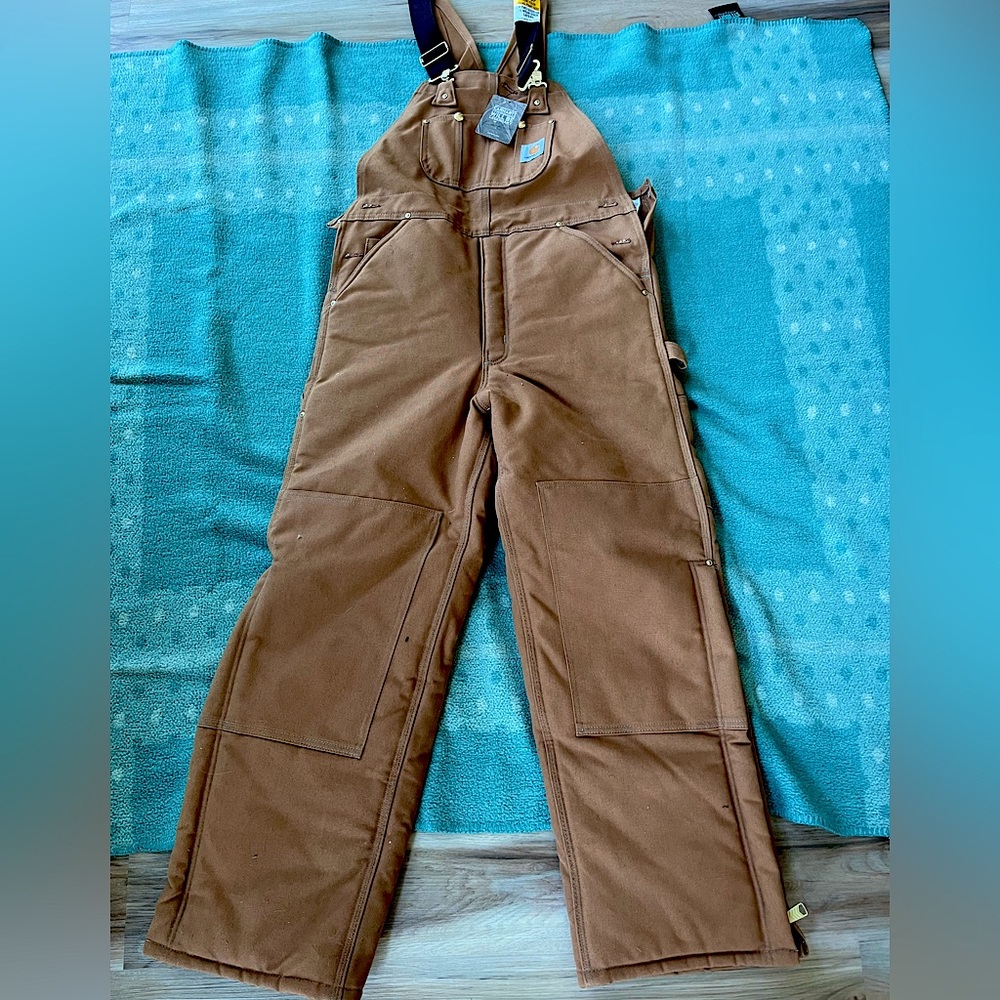 Carhartt Workwear Insulated Cotton Coveralls Bibs Brand New Carhartt Brown